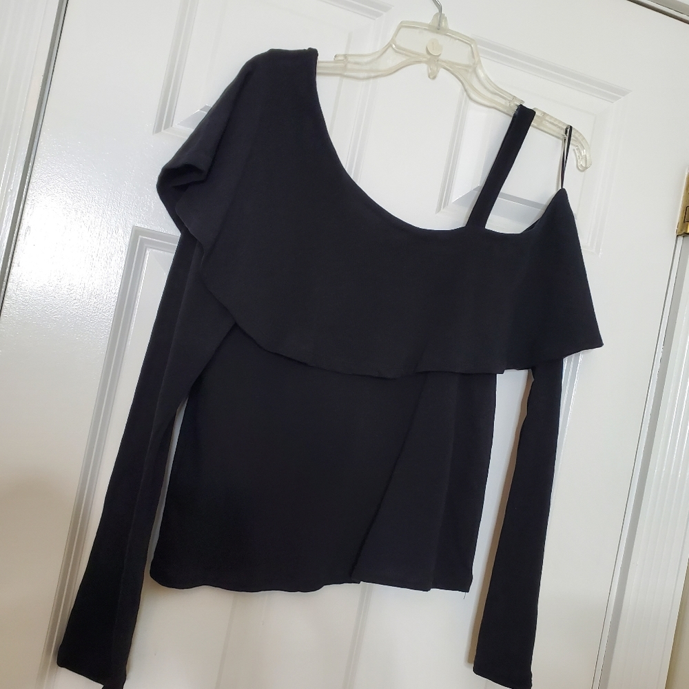 NWOT Anthropologie Black Cotton Off The Shoulder Top Size S